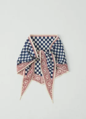 Bandana à carreaux imprimé au bloc