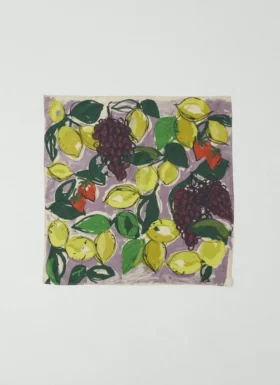 Bandana en coton et soie « Sketched Fruit »