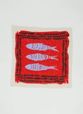 Bandana en lin « Market Fish »