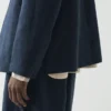 Blazer en coton et lin à rayures