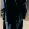 Blazer en coton et lin à rayures