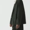 Blazer en coton micro-pied-de-poule surteint