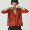 Cardigan carré en laine et cachemire Ffion
