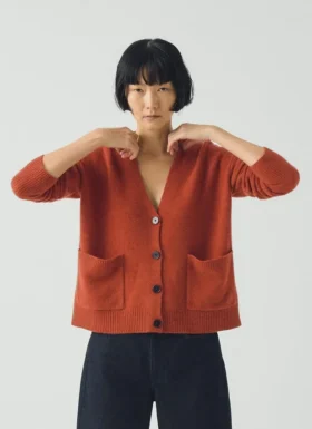 Cardigan carré en laine et cachemire Ffion