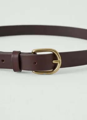 Ceinture fine à boucle en cuir Laperruque