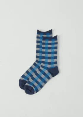 Chaussettes en coton et cachemire à carreaux
