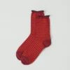 Chaussettes en coton et cachemire à rayures