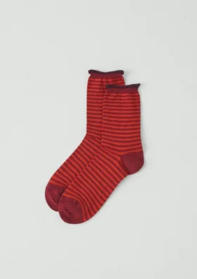 Chaussettes en coton et cachemire à rayures