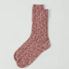 Chaussettes en coton flammé à côtes