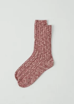 Chaussettes en coton flammé à côtes