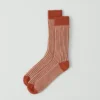 Chaussettes en coton à rayures verticales