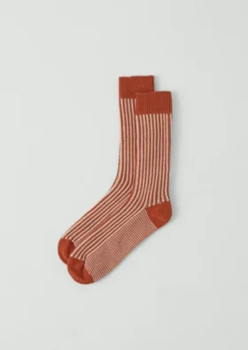 Chaussettes en coton à rayures verticales