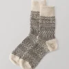 Chaussettes en jacquard de laine Nishiguchi Kutsushita