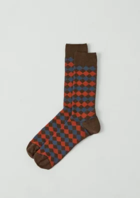 Chaussettes en laine jacquard à motifs losanges