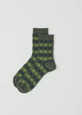 Chaussettes en laine jacquard à motifs losanges