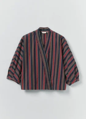 Chemise cache-cœur en coton rayé Pantry