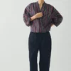 Chemise cache-cœur en coton rayé Pantry