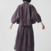Chemise cache-cœur en coton rayé Pantry