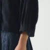 Chemise cache-cœur en lin et soie
