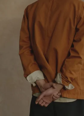Chemise à col grand-père à rayures