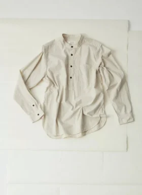Chemise à col grand-père à rayures