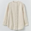 Chemise de chef en lin teint en pièce