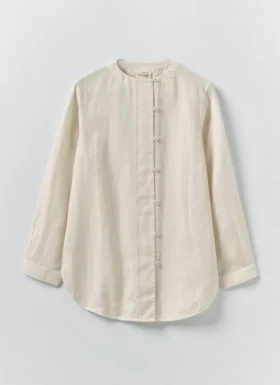 Chemise de chef en lin teint en pièce