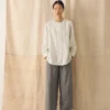 Chemise de chef en lin teint en pièce