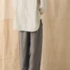Chemise de chef en lin teint en pièce