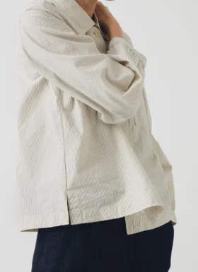 Chemise en coton biologique rayé à poche plaquée Baya