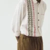 Chemise en coton brodée au point de croix