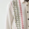 Chemise en coton brodée au point de croix