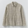Chemise en coton à carreaux avec demi-patte de boutonnage