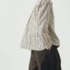 Chemise en coton à carreaux avec demi-patte de boutonnage