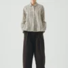 Chemise en coton à carreaux avec demi-patte de boutonnage