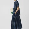 Chemise en coton et lin à carreaux