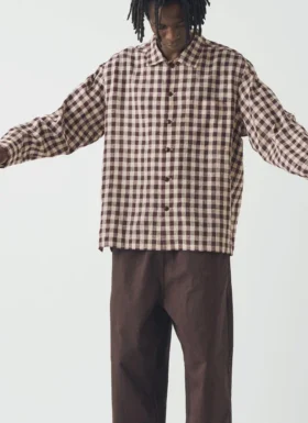 Chemise en coton et lin vichy