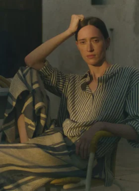 Chemise en coton facile à porter à rayures Tablier