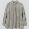 Chemise en coton facile à porter à rayures Tablier