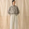 Chemise en coton facile à porter à rayures Tablier