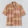 Chemise en coton imprimé au bloc multicolore