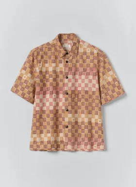 Chemise en coton imprimé au bloc multicolore