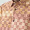 Chemise en coton imprimé au bloc multicolore
