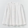 Chemise en coton Oxford à col rond