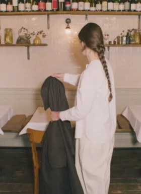 Chemise en coton Oxford à col rond