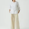 Chemise en coton Oxford à col rond
