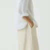 Chemise en coton Oxford à col rond