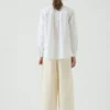 Chemise en coton Oxford à col rond