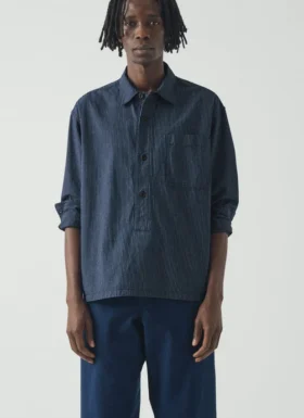 Chemise en coton à rayures chemin de fer