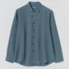 Chemise en lin à bouton-boucle